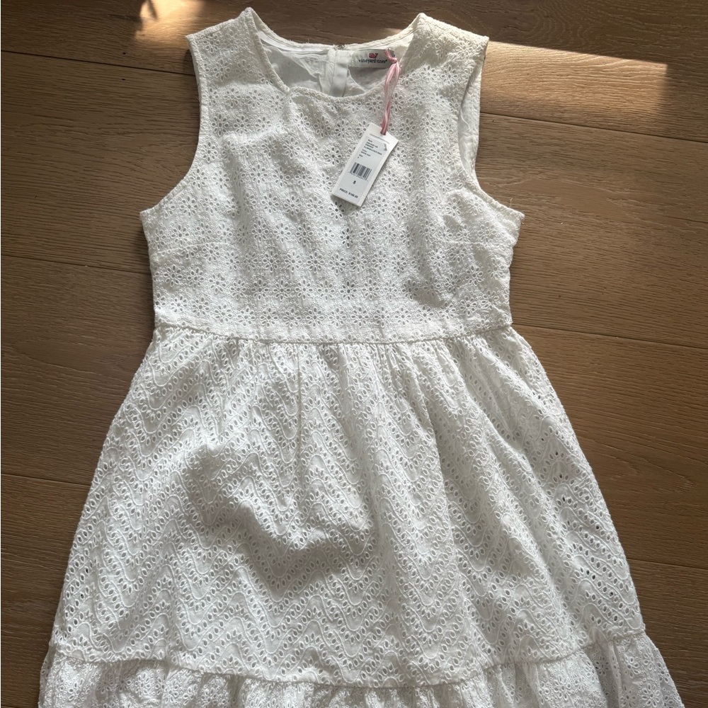 Vineyard Vines Sleeveless White Lace Dress